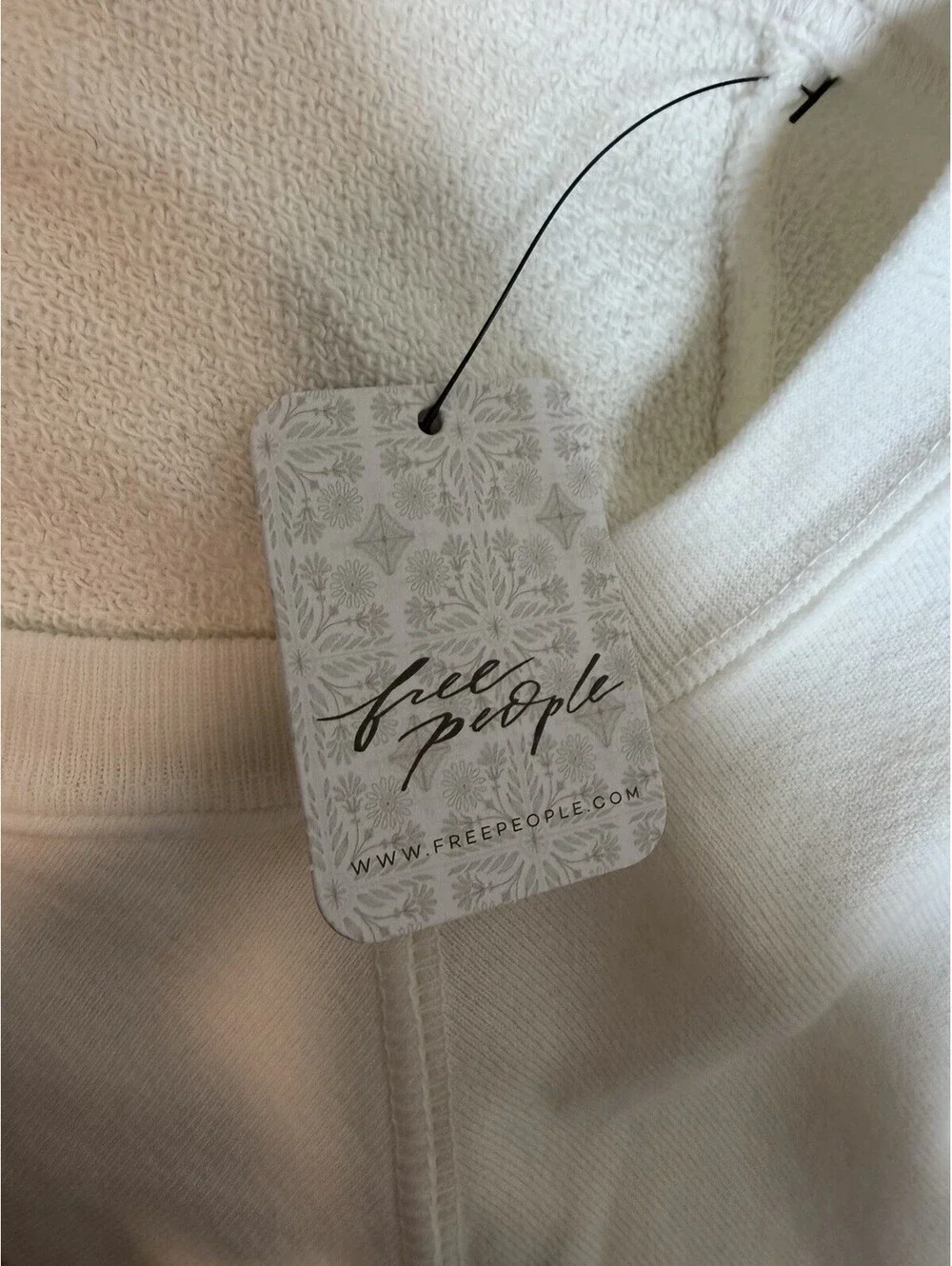 Free People Retrobrand California Classic Crewneck Oversized Sweatshirt, Cream